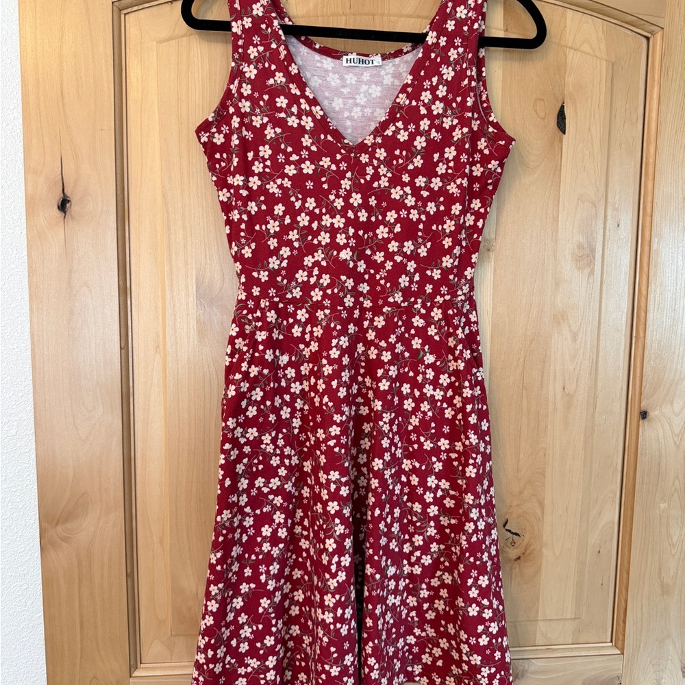 Hurley Burgundy Floral Midi Dress